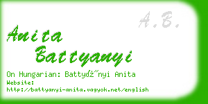 anita battyanyi business card